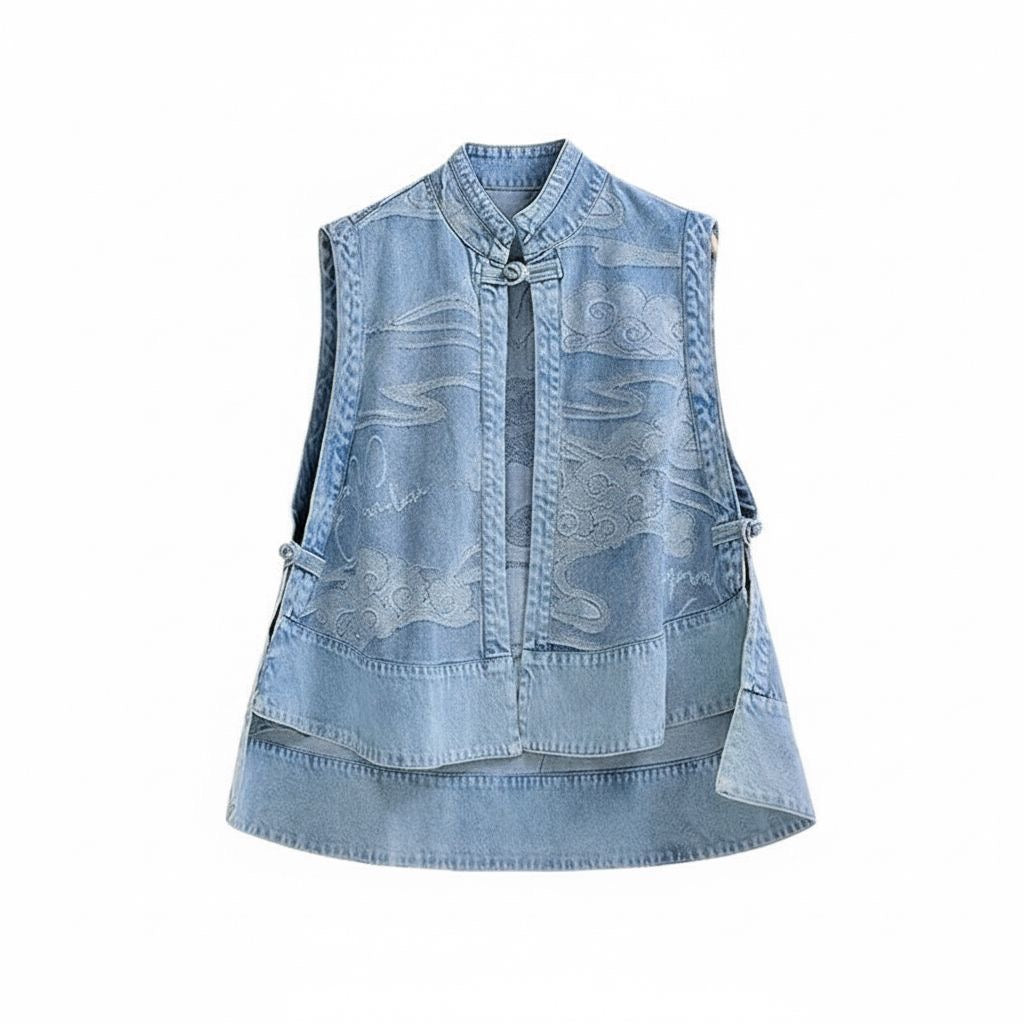 CNY26’ DENIM CHINESE KNOT VEST