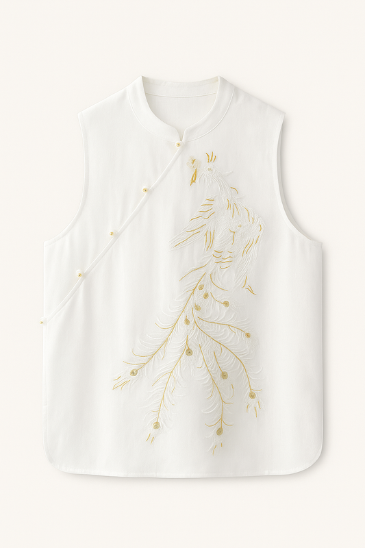 CNY 26’ PHOENIX EMBROIDERY LINEN TOP