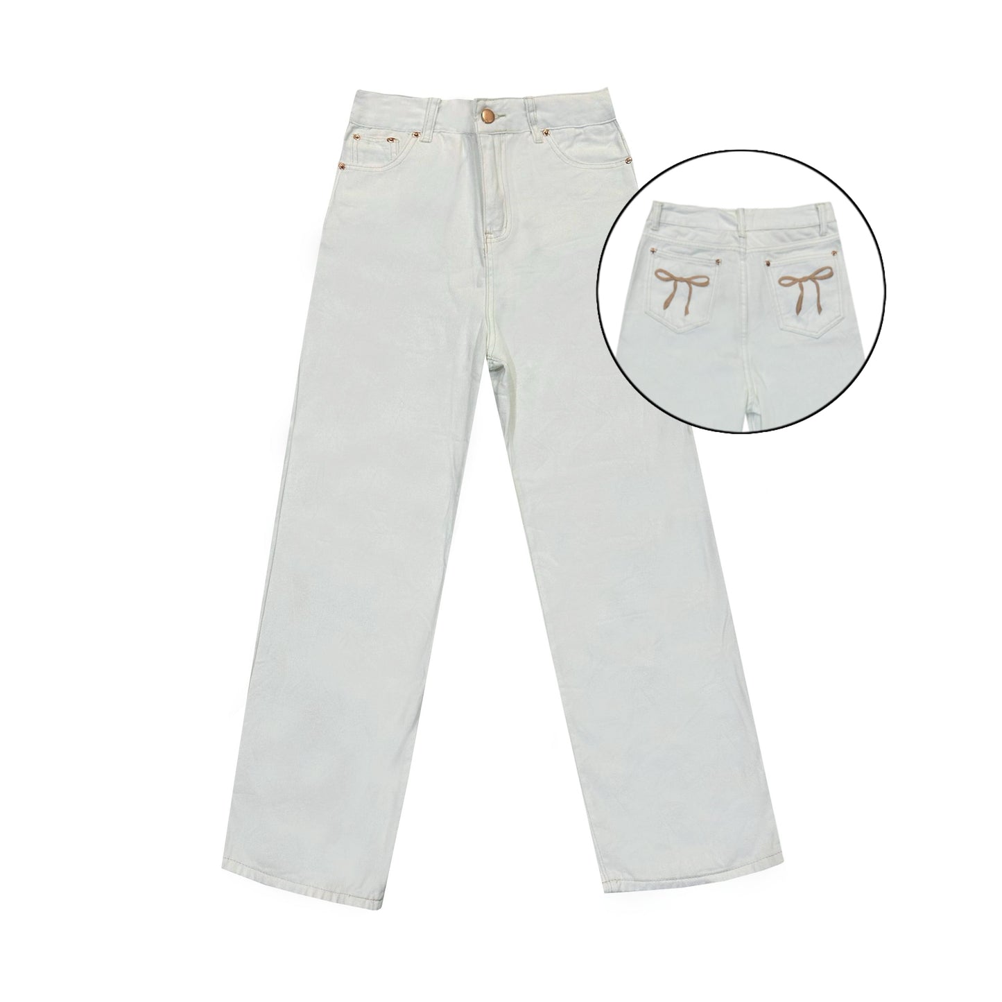 QUINCAS RIBBON JEAN (WHITE)