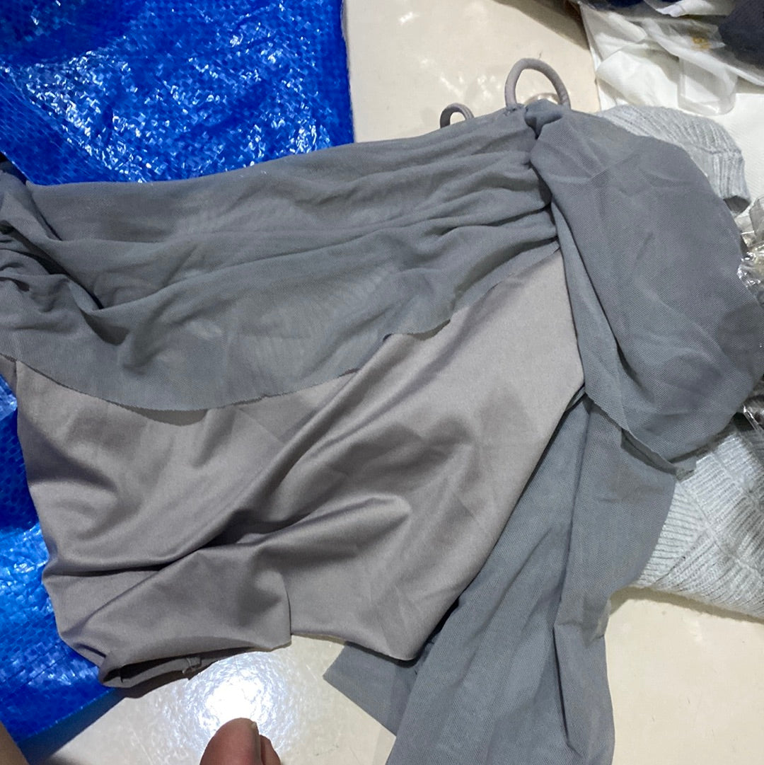 Grey off shoulder top