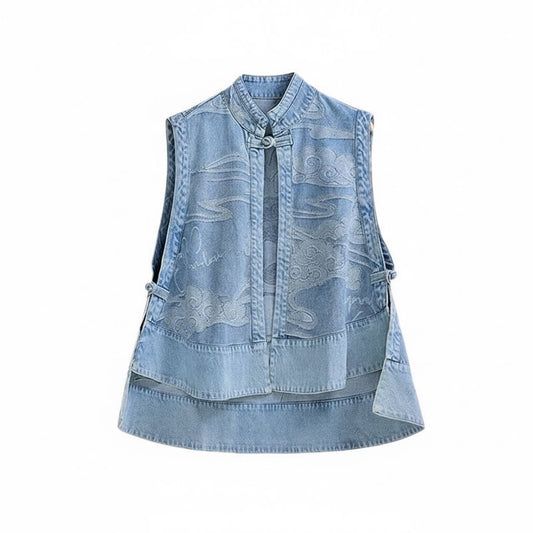 CNY26’ DENIM CHINESE KNOT VEST