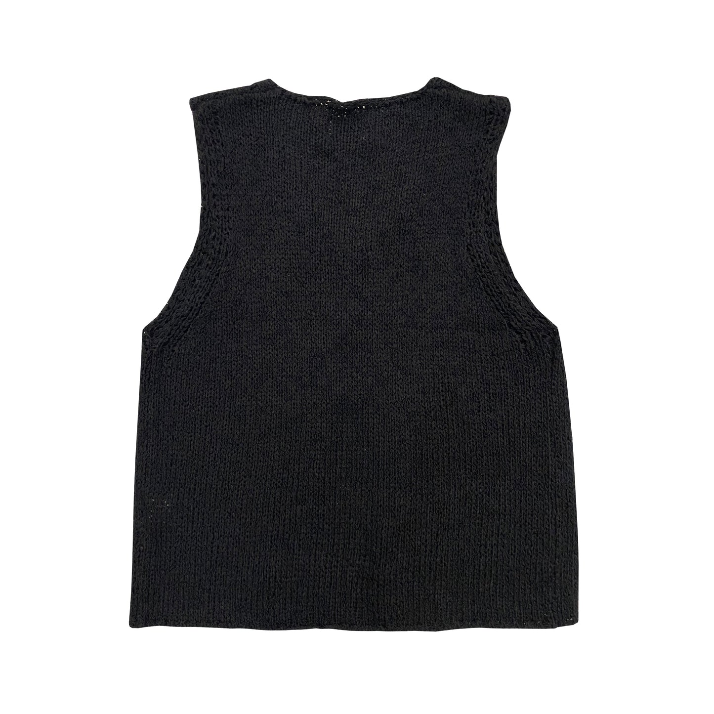 GAIA BLACK RAW KNITTED CLEANFIT SLEEVELESS TANKTOP