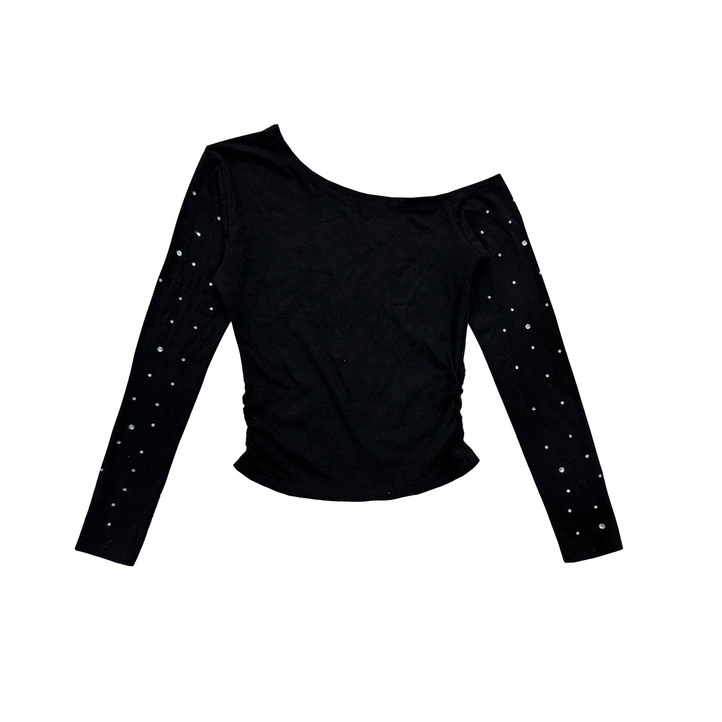 BLINKIES SLUNTED NECKLINE TOP (BLACK)