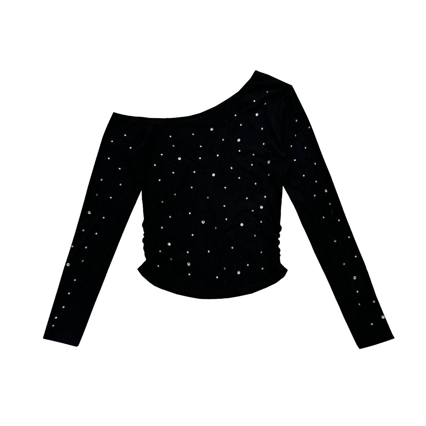 BLINKIES SLUNTED NECKLINE TOP (BLACK)