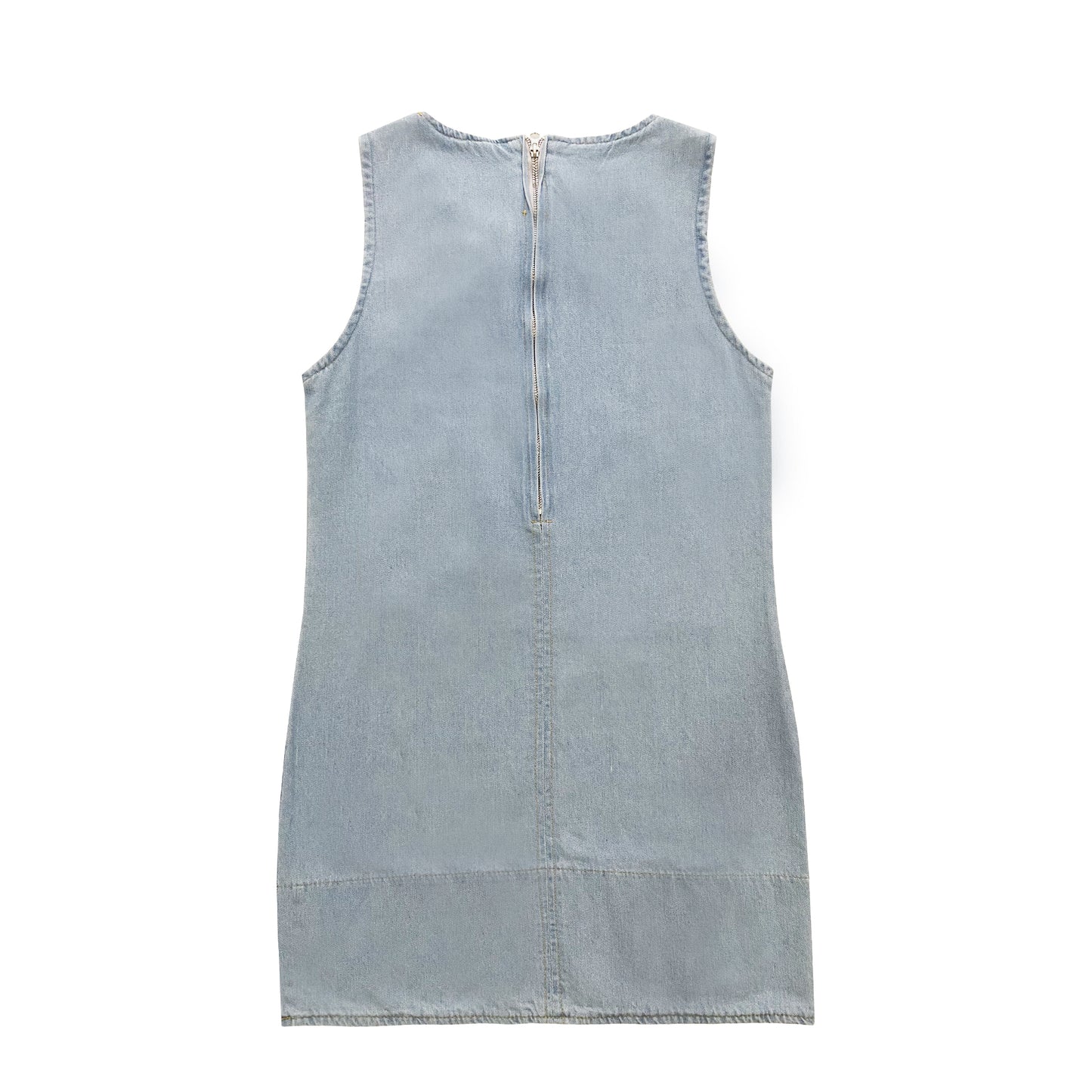 TREASUREHUNT DENIM SLEEVELESS DIAMOND DRESS