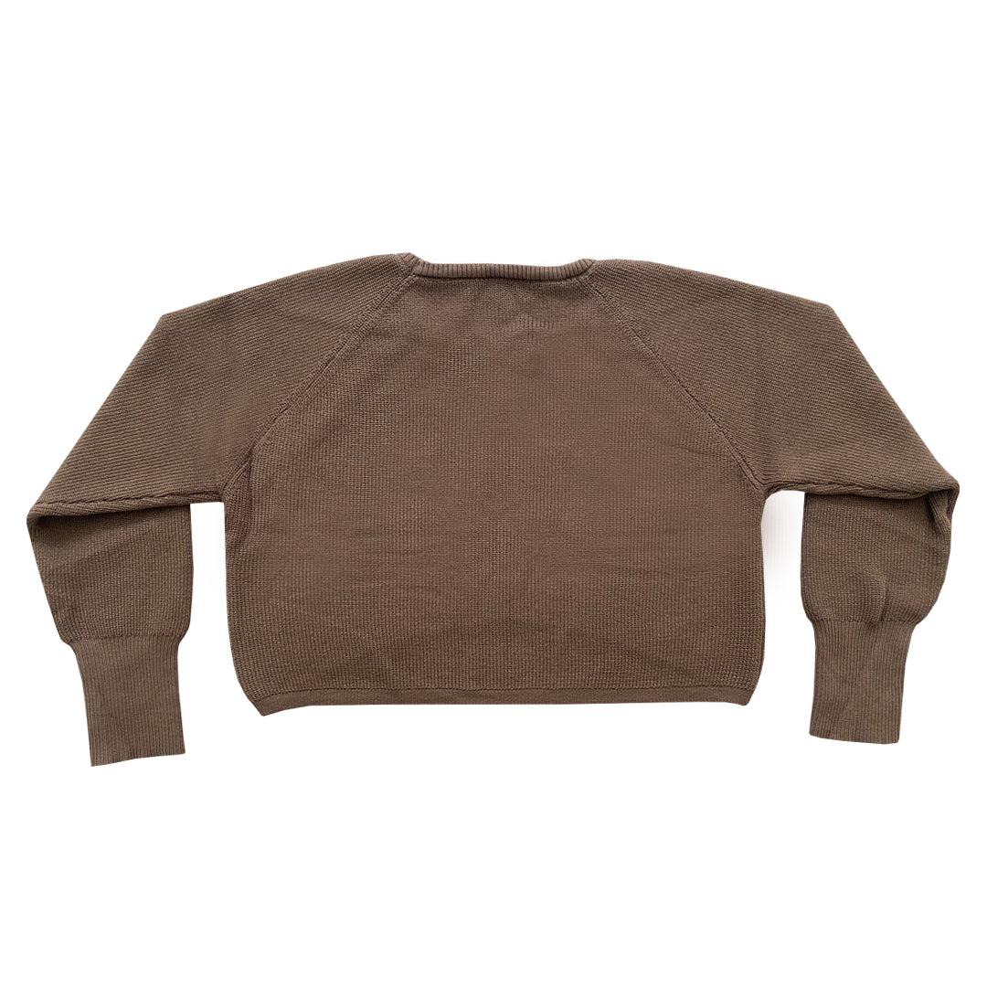 ESTHER BASIC KNIT CROP TOP (KHAKI)