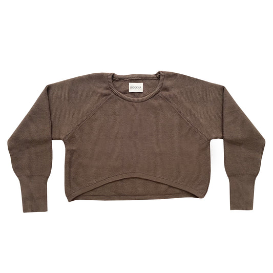 ESTHER BASIC KNIT CROP TOP (KHAKI)