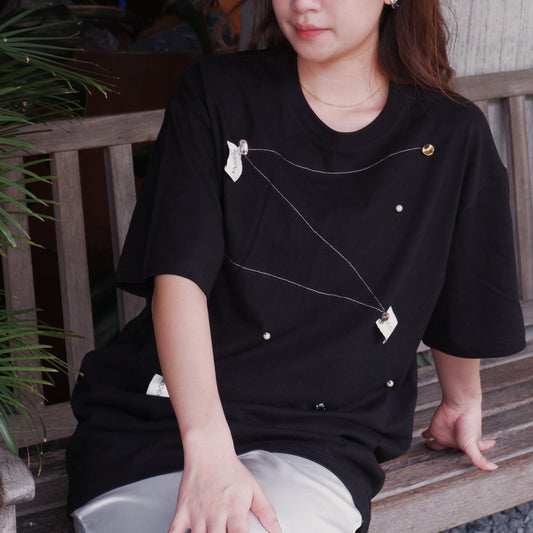 TREASUREHUNT BLACK SIGNATURE OVERSIZED TEE