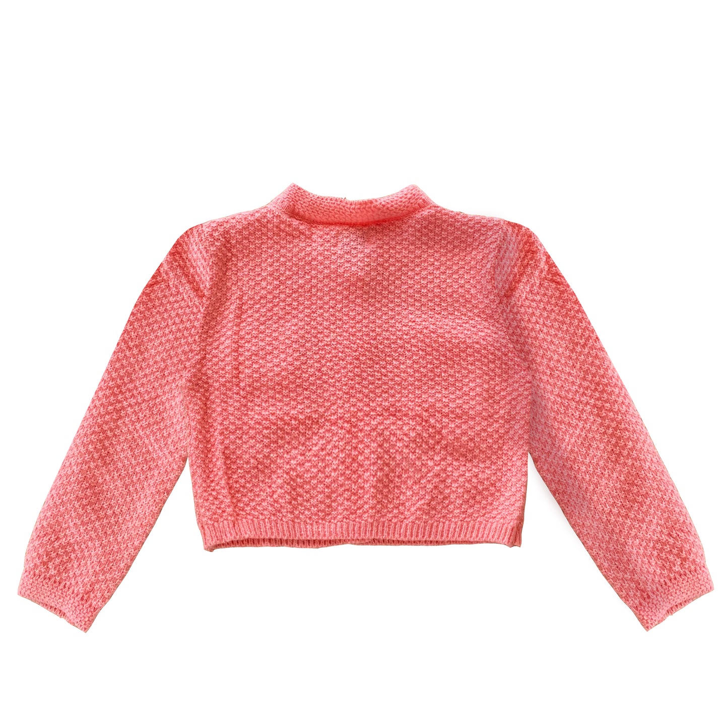 LOVE LUX PINK ONE-SIDED DIAMOND KNIT CROP CARDIGAN