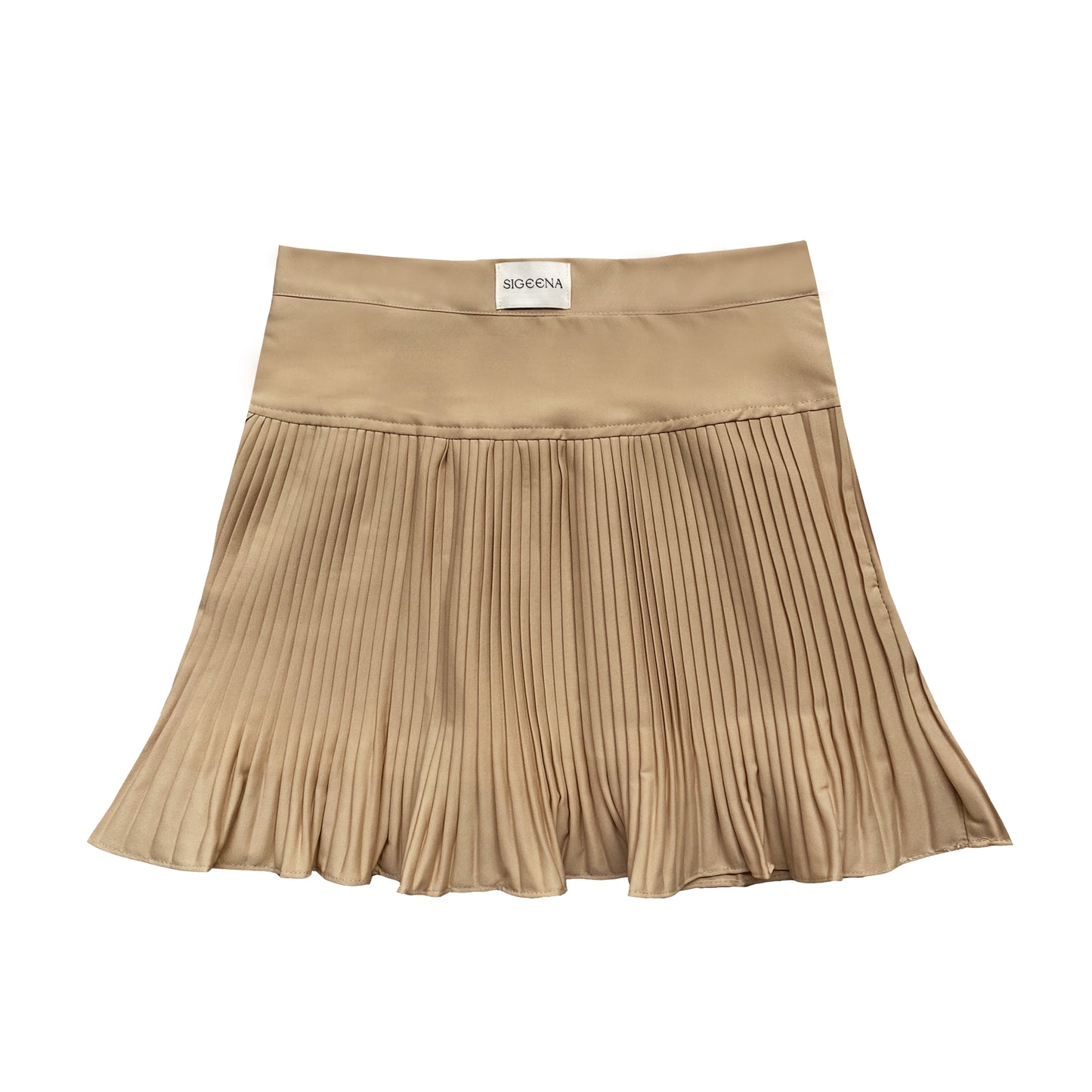 LASSIE KHAKI BASIC PLEATED TENNIS SKIRT