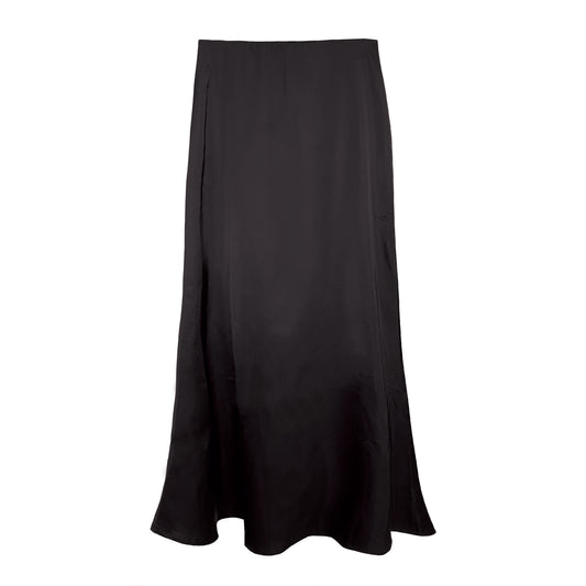 ROME SATEEN MAXI SKIRT (BLACK)