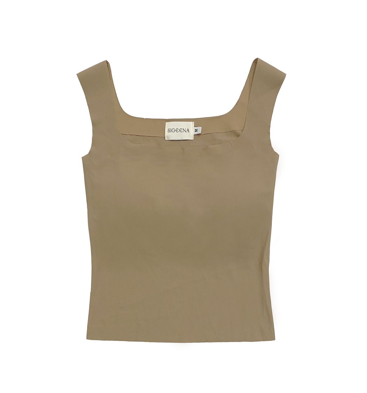 NANCY KHAKI BRALESS BASIC TOP