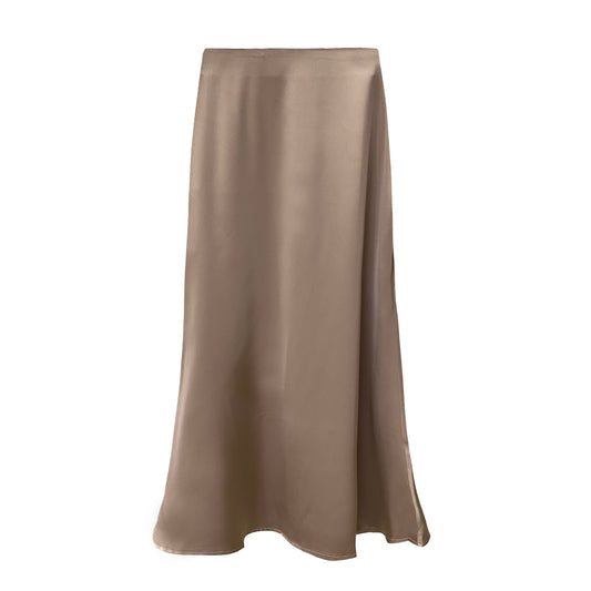 ROME SATEEN MAXI SKIRT (CHAMPAGNE)