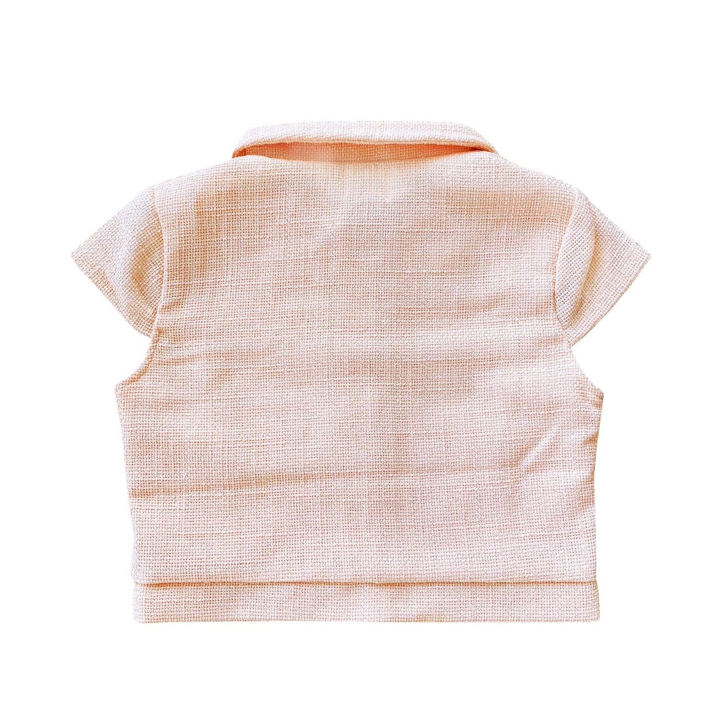 LOVE LUX PINK TWEED CROP TOP